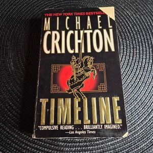 Michael Crichton Timeline Novel Mass Market Paperback Black Sci-Fi Thriller